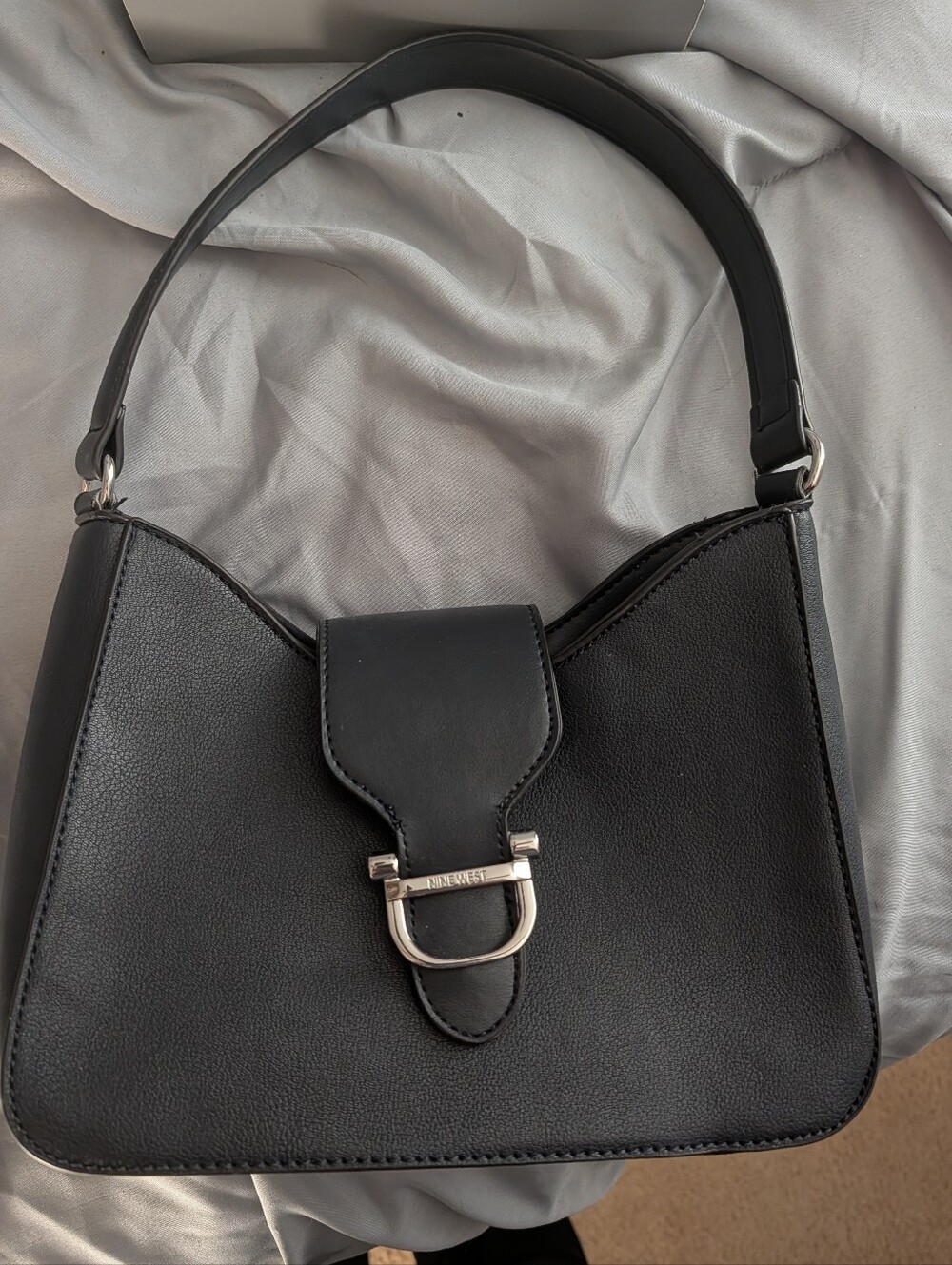 Nine West Black Shoulder Bag with Silver Buckle